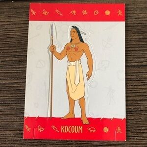 Disney: ’95 Pocahontas movie trading card:  Pop-up Card: Kocoum #8 of 12